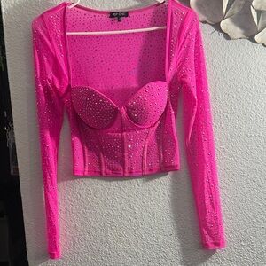 Ever New Vibrant Pink Embellished Blouse
